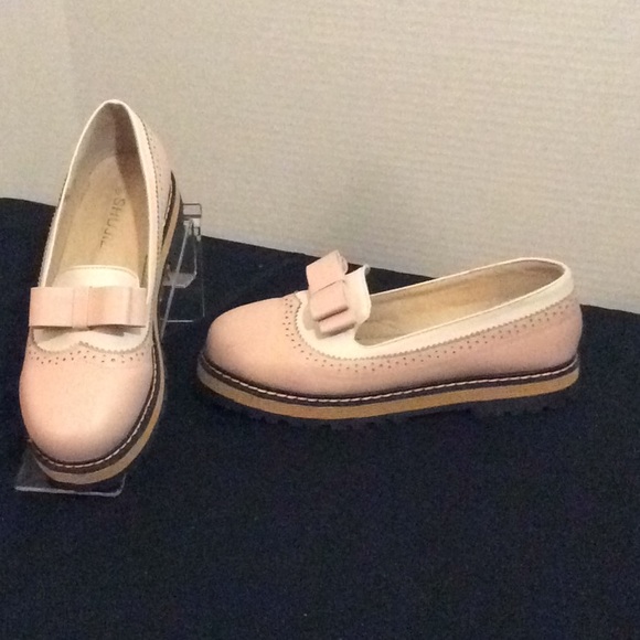 Shujie Shoes - New SHUJIE, Low wedge pink & White Oxford # 8 M